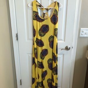 Yellow long summer dress